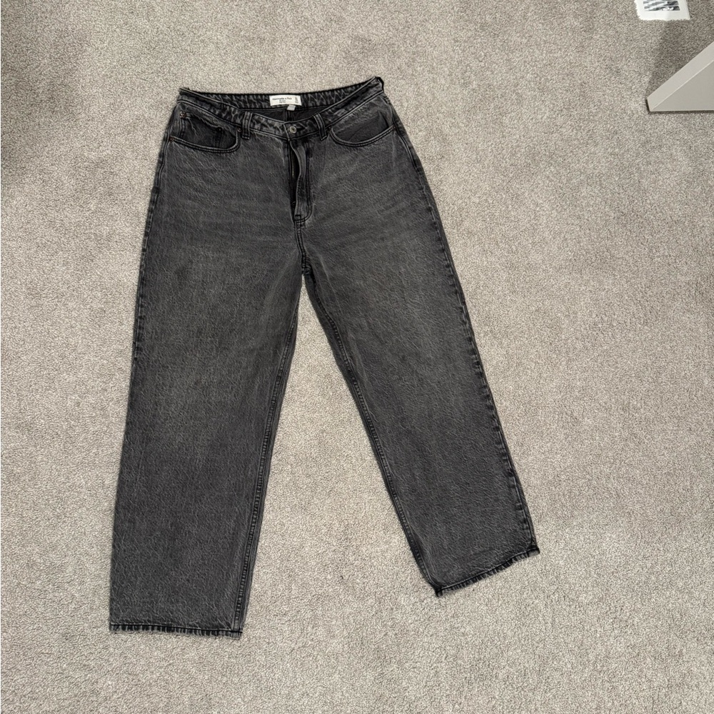 Abercrombie & Fitch Gray High Rise Loose Jeans